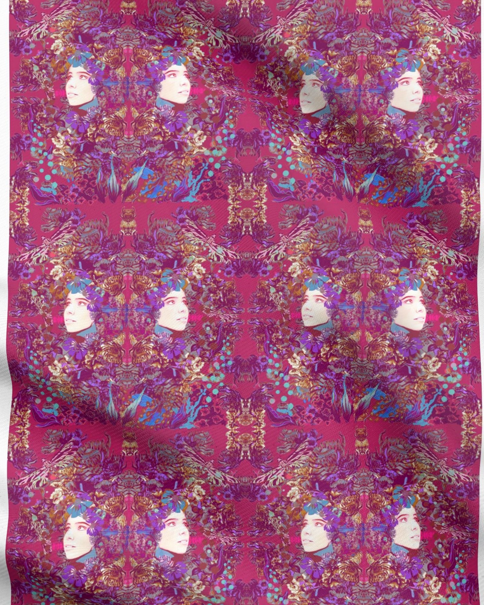 Fabric Printing.  Emelia Bloom Pink