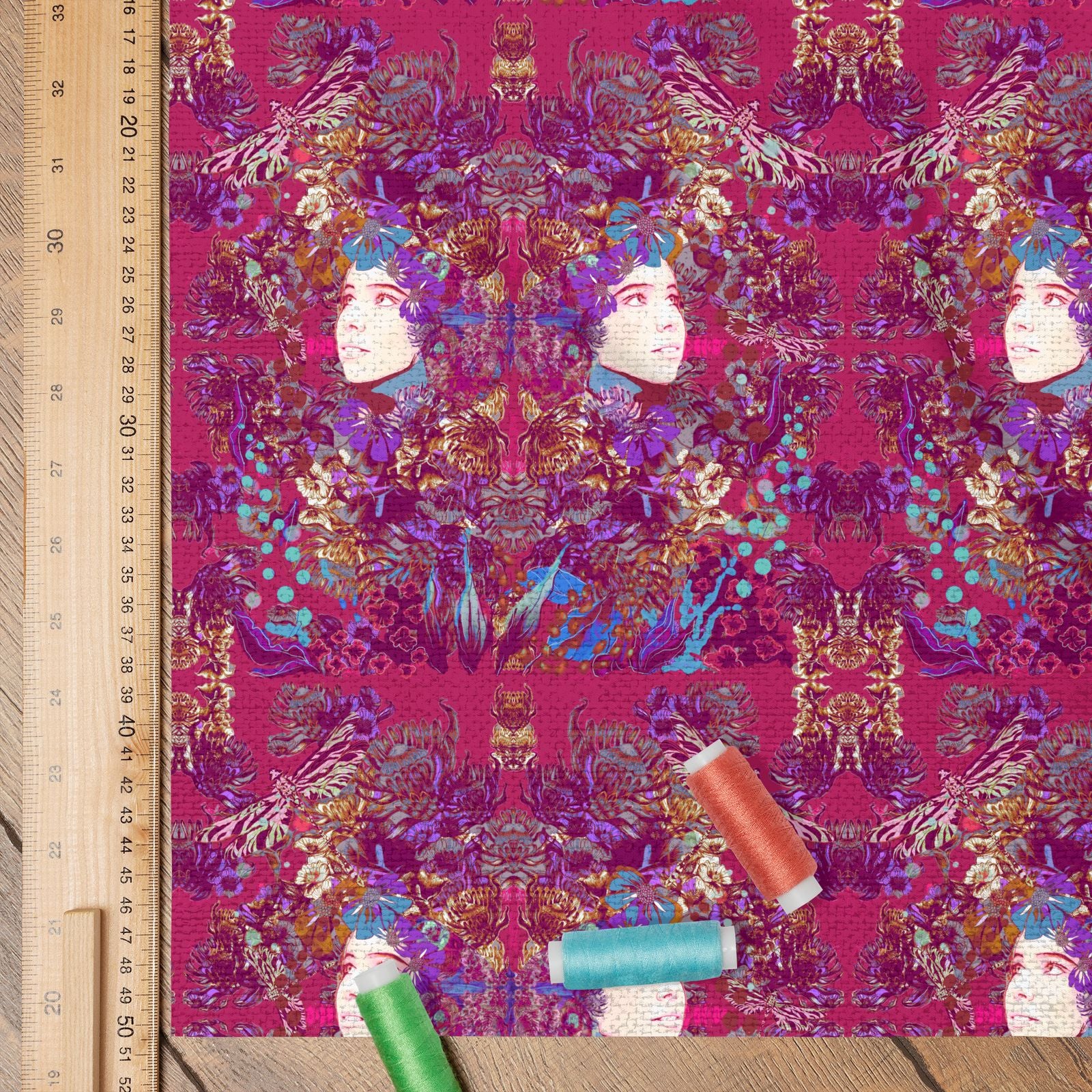 Fabric Printing.  Emelia Bloom Pink