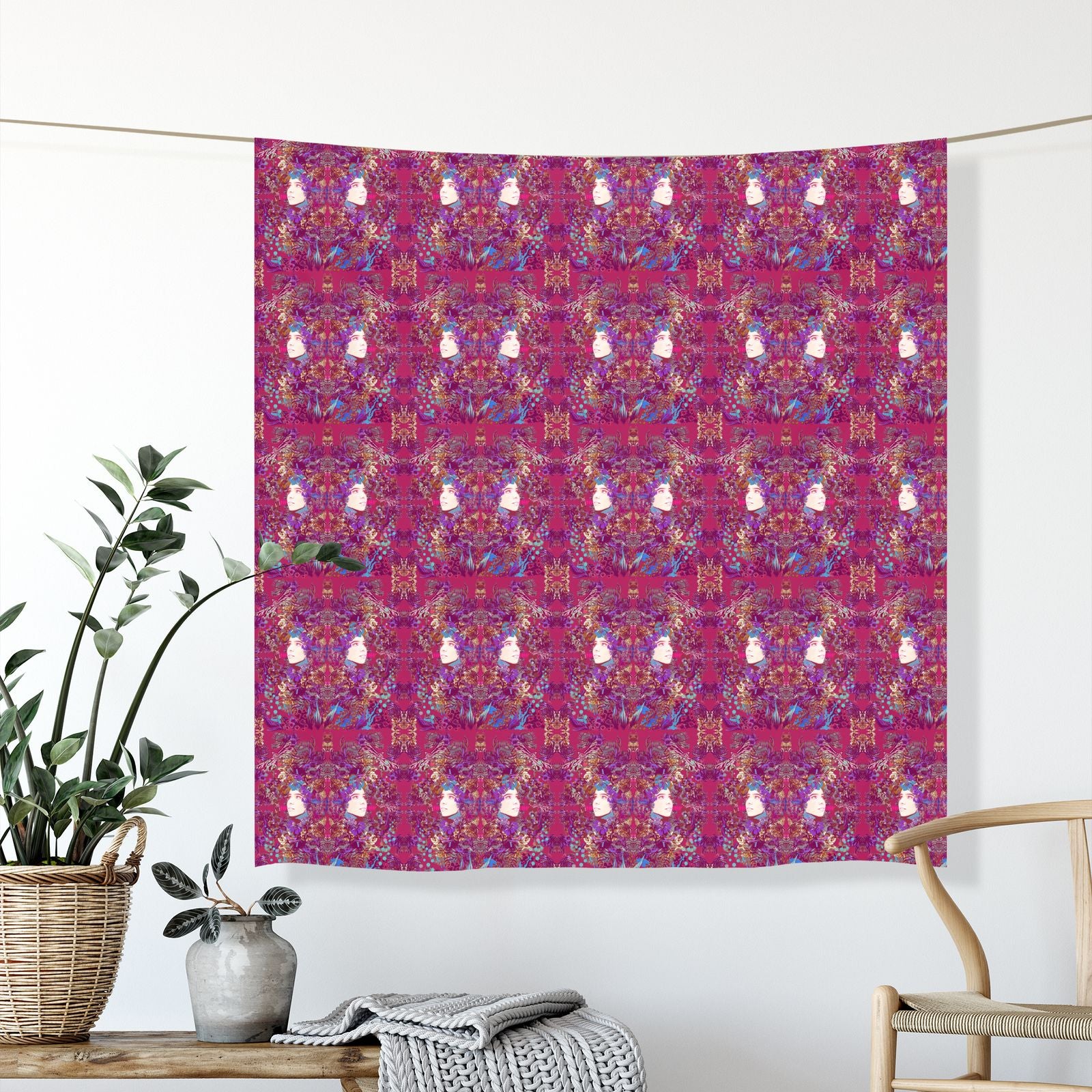 Fabric Printing.  Emelia Bloom Pink