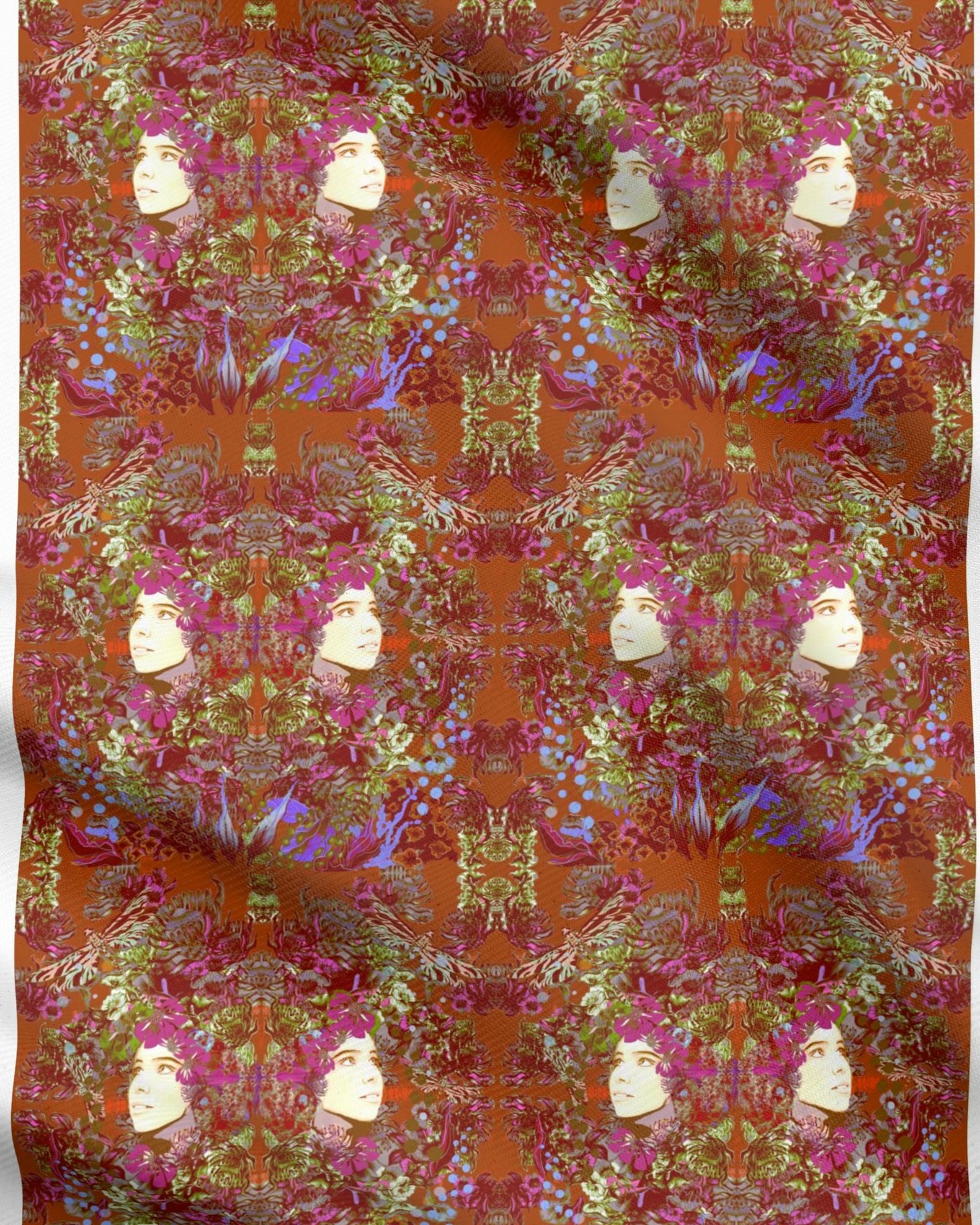 Fabric Printing.  Emelia Bloom Fire