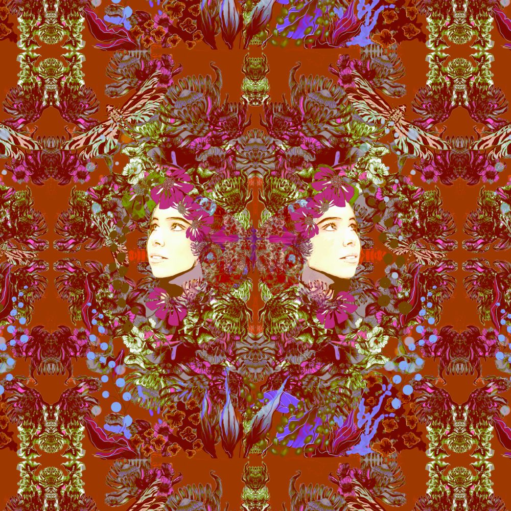 Fabric Printing.  Emelia Bloom Fire