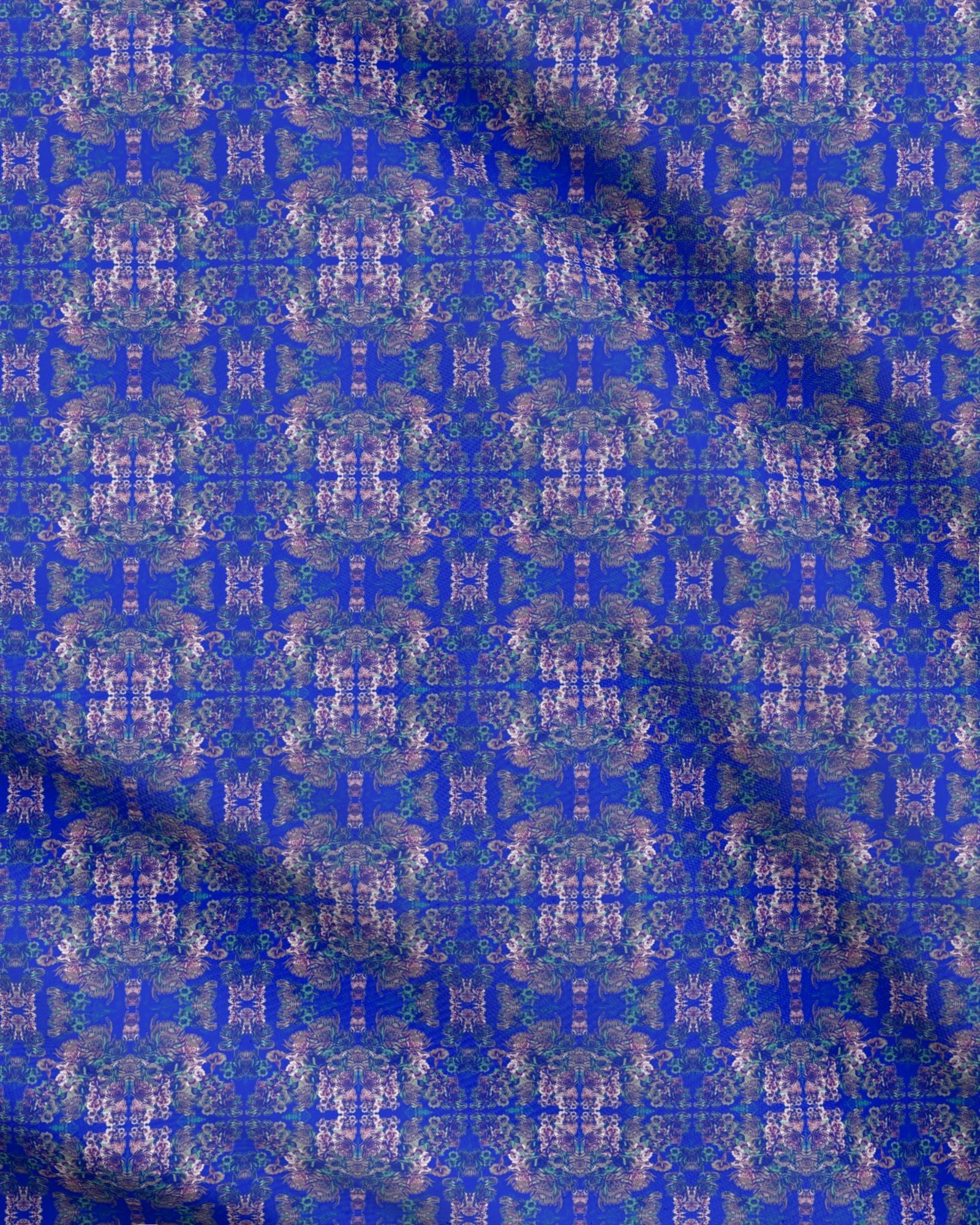 Repeat Pattern Fabric. Ophelia Electric Blue