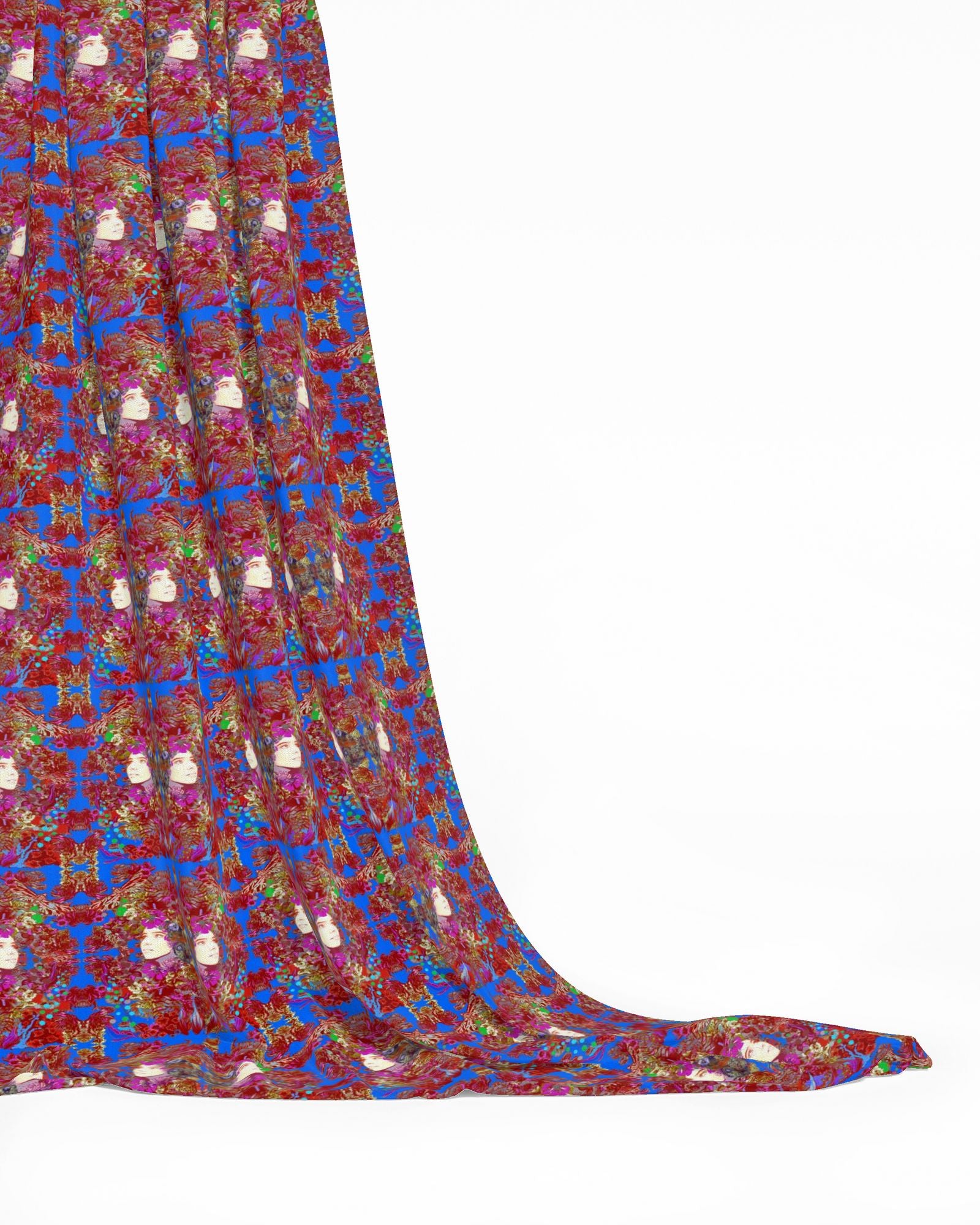 Repeat Pattern Fabric.  Emelia Bloom Blue