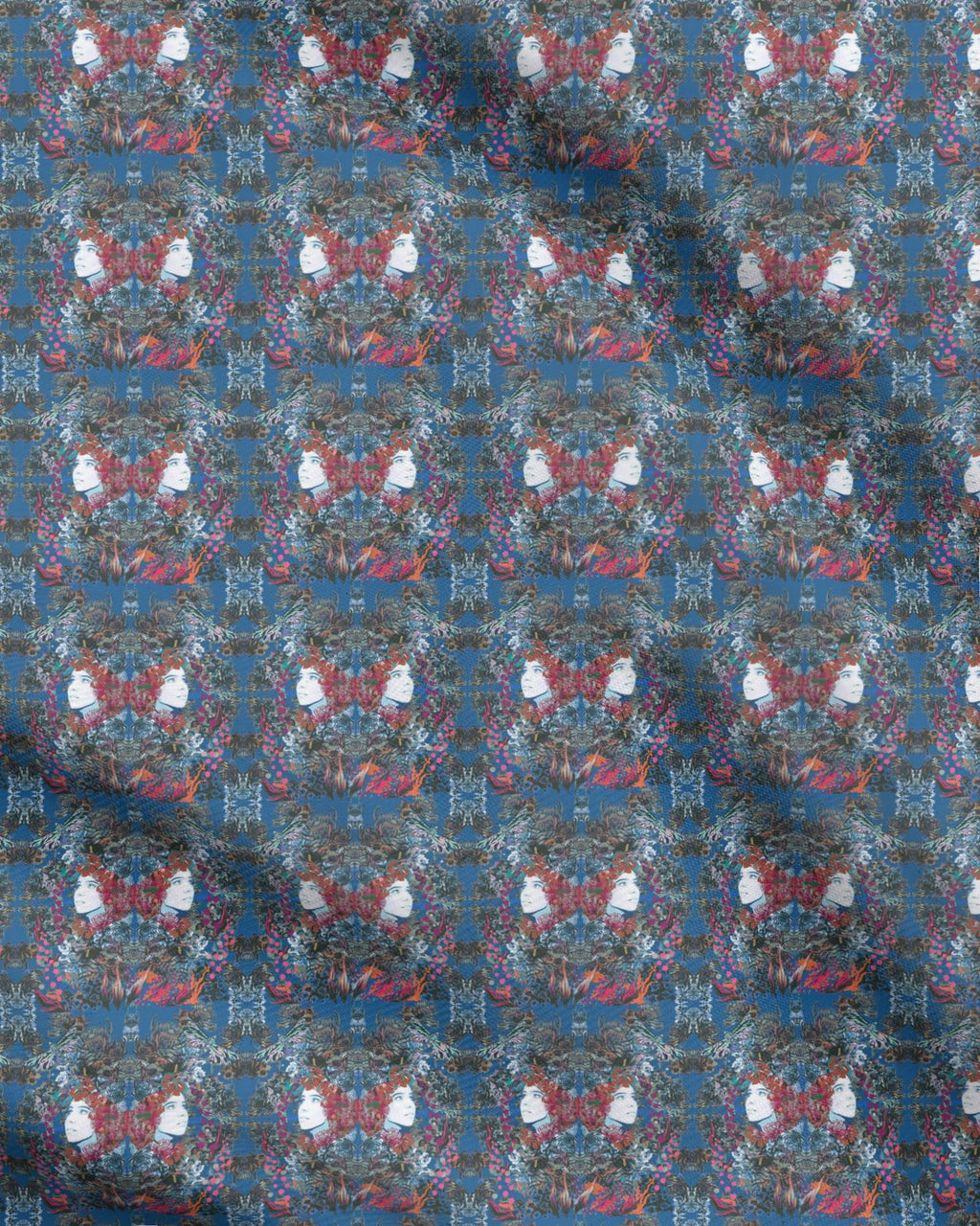 Repeat Pattern Fabric   Emelia Bloom Royal
