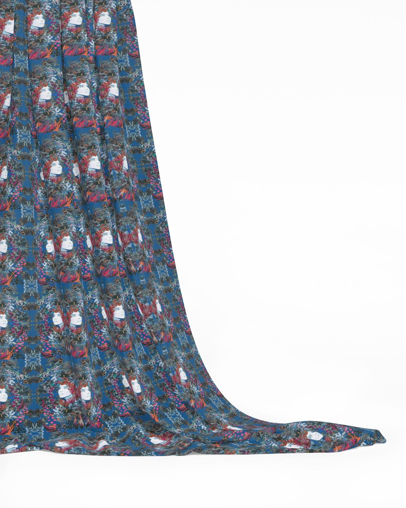 Repeat Pattern Fabric   Emelia Bloom Royal