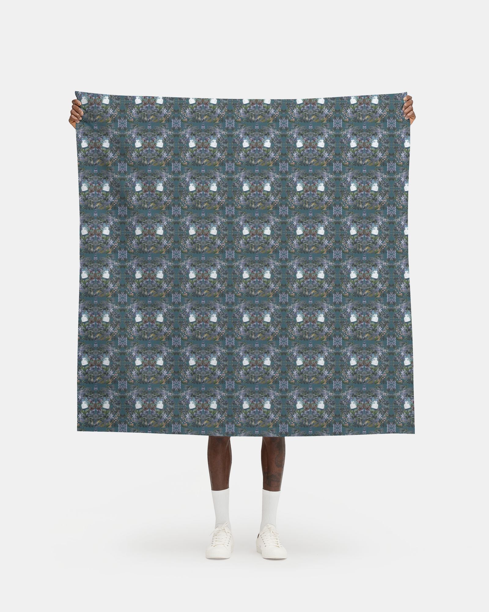 Repeat Pattern Fabric     Emelia  Bloom Teal