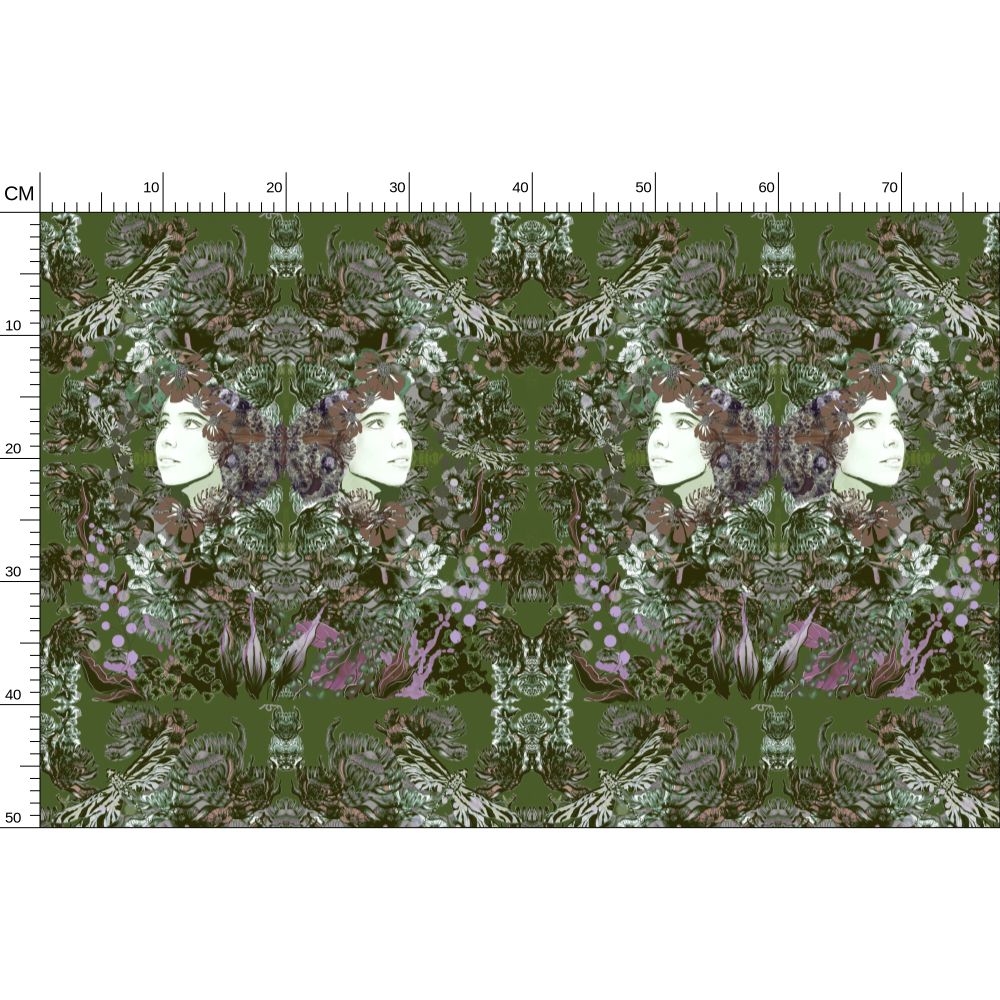 Repeat Pattern Fabric.   Emelia Bloom Fern