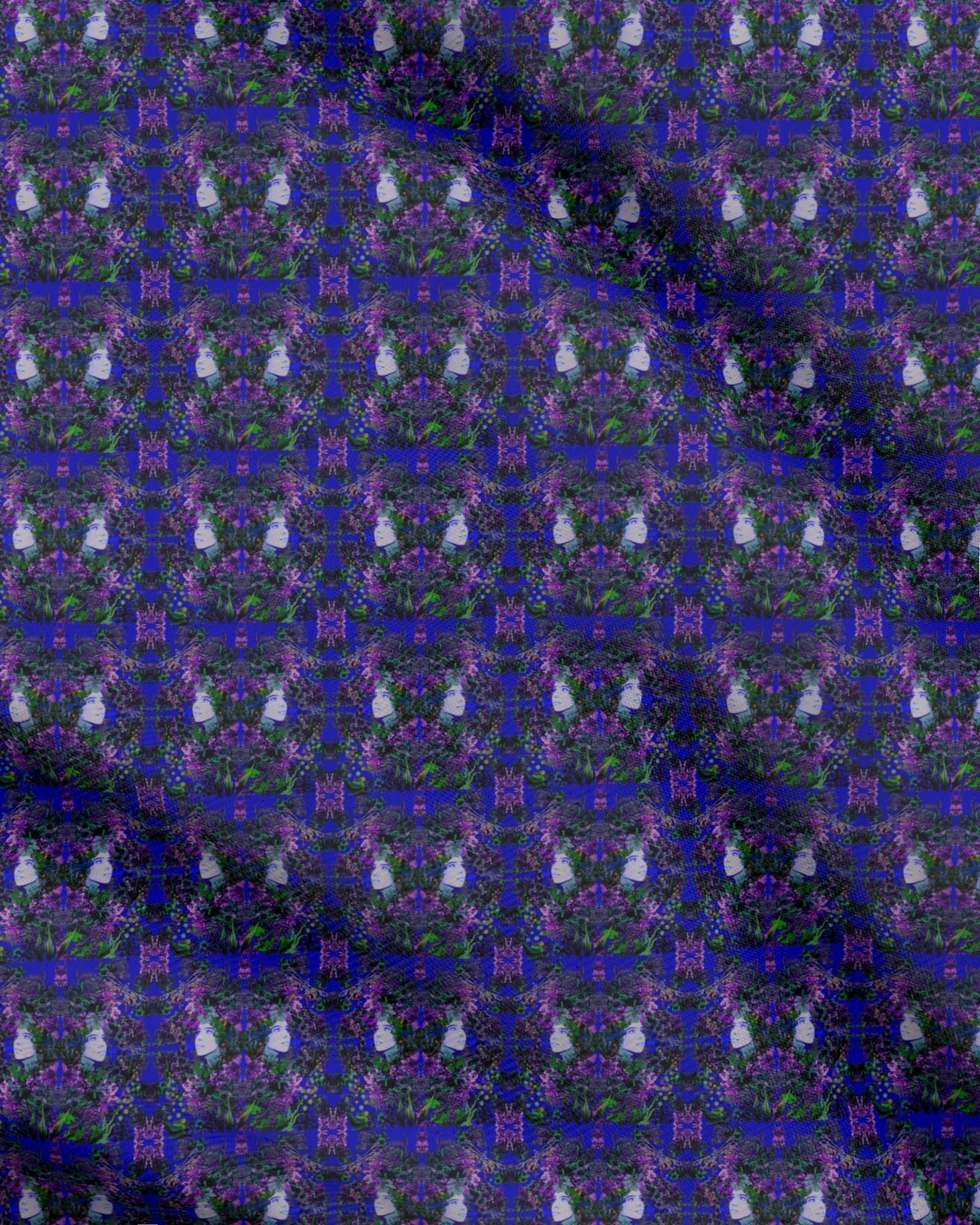 Repeat Pattern Fabric.   Emelia Bloom Sapphire