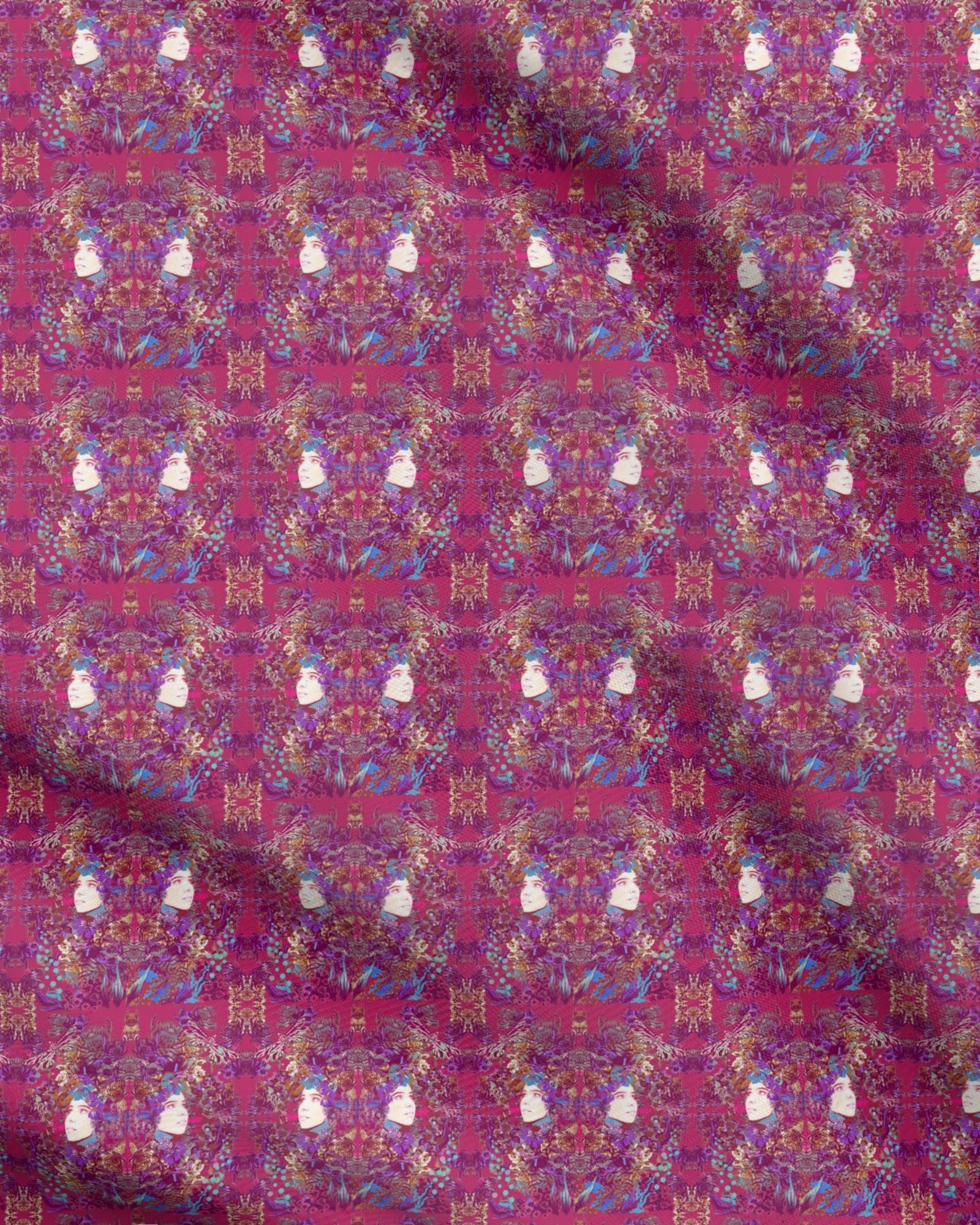 Repeat Pattern Fabric.  Emelia Bloom Pink