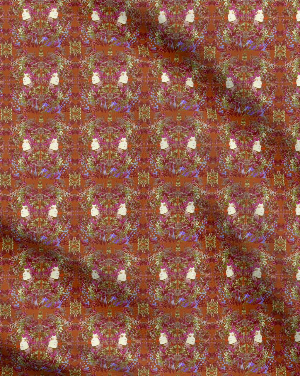 Repeat Pattern Fabric. Emelia Bloom Fire
