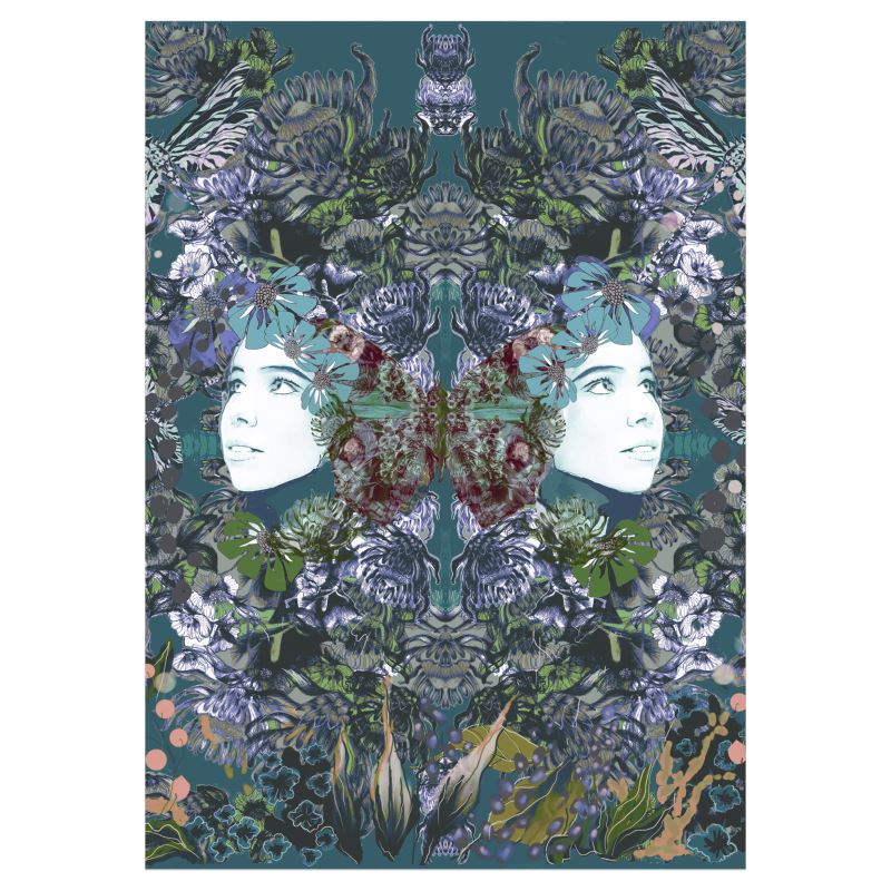 A2 Sized Art Prints Emelia Bloom Teal