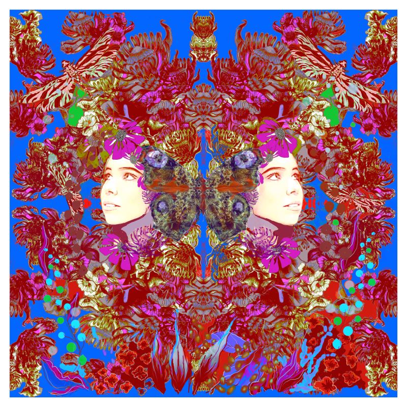 42cm x  42cm Sized Art Prints Emelia Bloom Blue