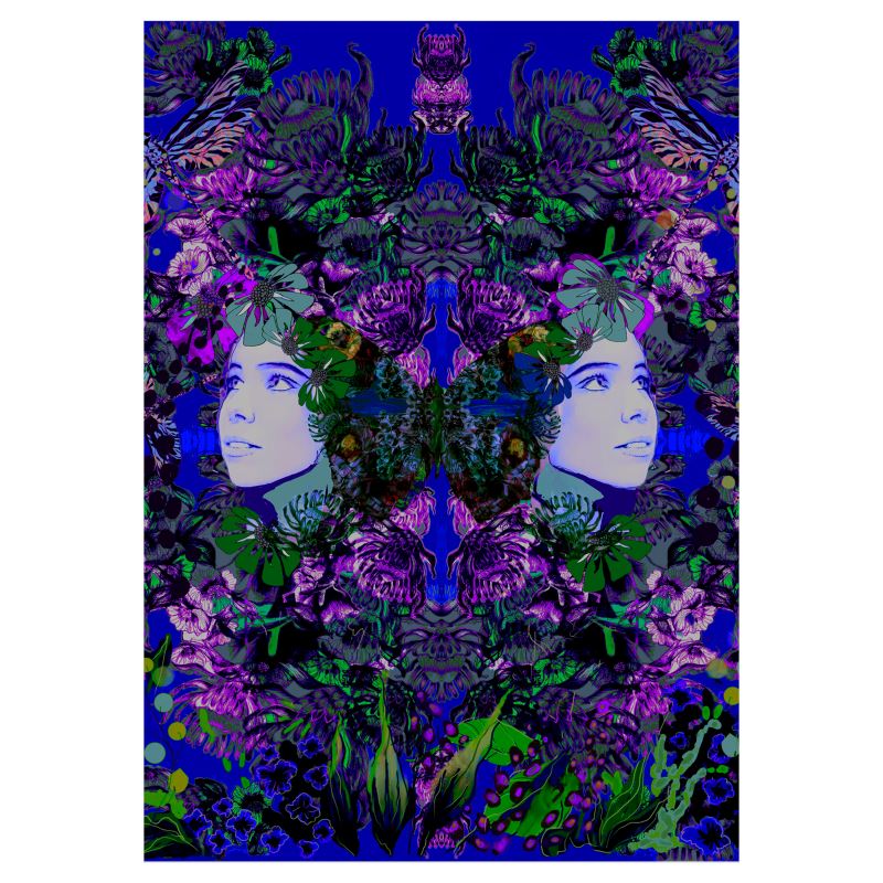 A2  Sized Art Prints. Emelia Bloom Sapphire